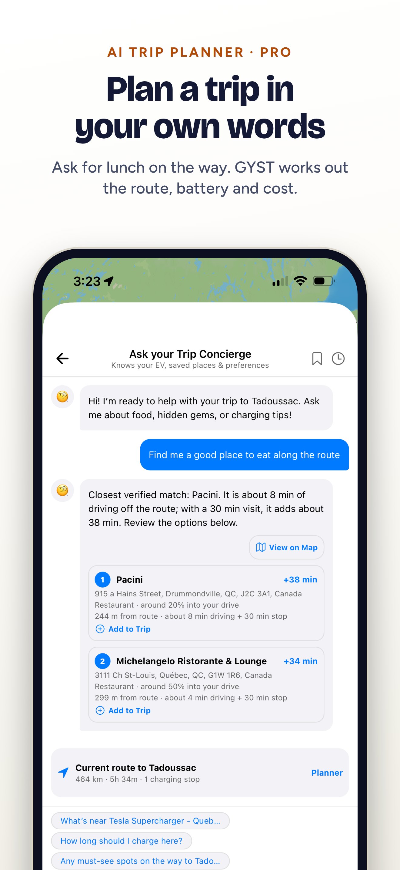 Plan a trip in your own words with the AI trip planner